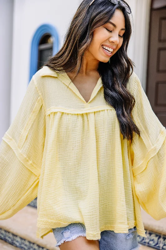 Love Life Yellow Babydoll Top