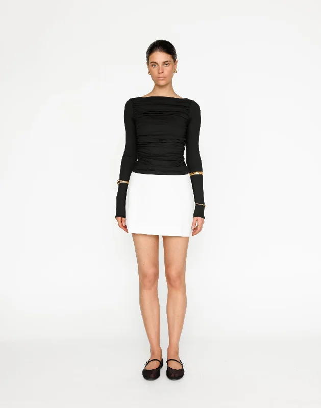 Natasha Long Sleeve Top (Black)