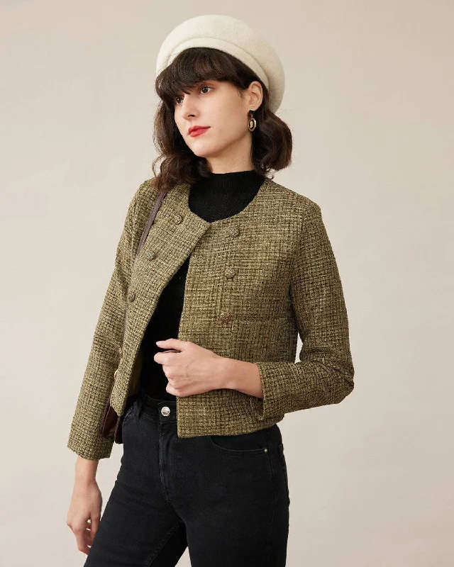 The Vintage Solid Tweed Coat