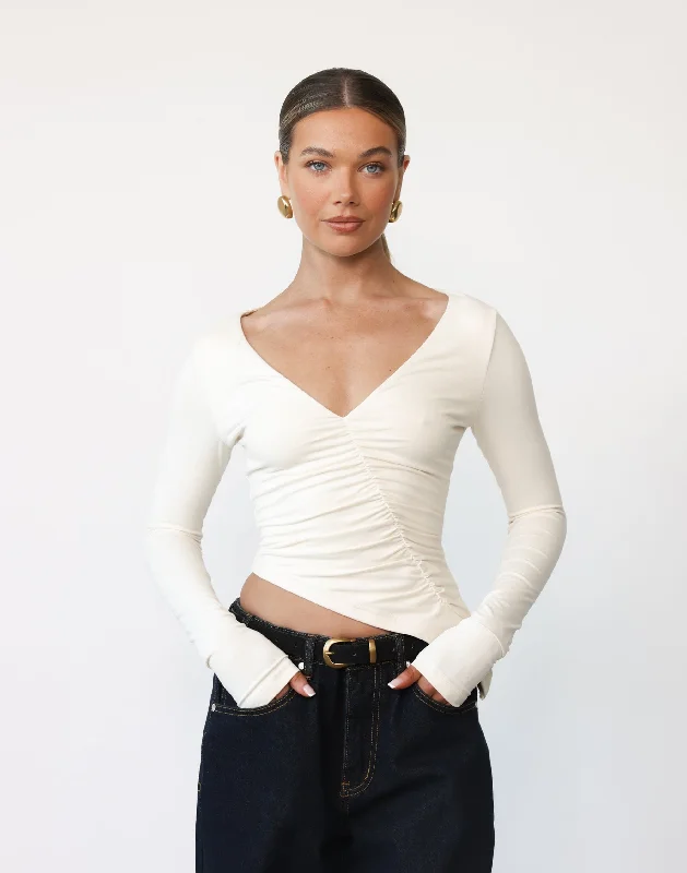 Viola Long Sleeve Top (Oat)