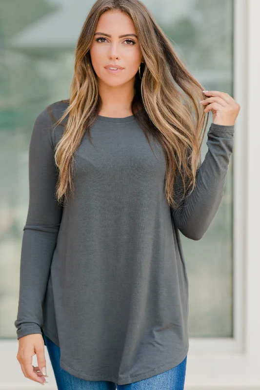 Won't Let You Down Gray Classic Top